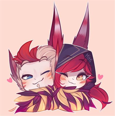 Feathers By Midorinemurase Xayah And Rakan Lol League Of Legends
