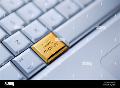 Buying Gold Onllne Concept Detail Of A Keyboard With One Key As A