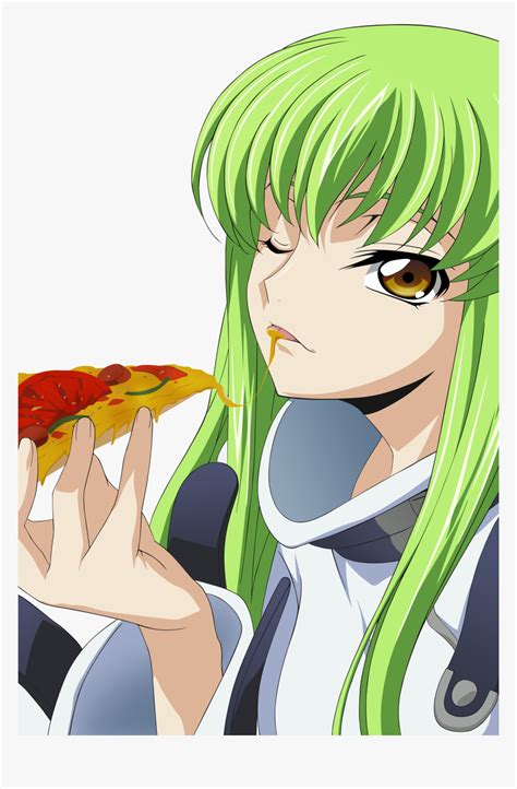 Anime Girl Eating Pizza Cc Code Geass Eating Pizza Hd Png Download