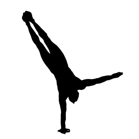 Male Gymnast Handstand Silhouette Free Transparent Png Clipart Images