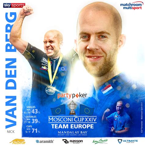 Nick Van Den Berg In Team Europe Mosconi Cup 2017 Knbb