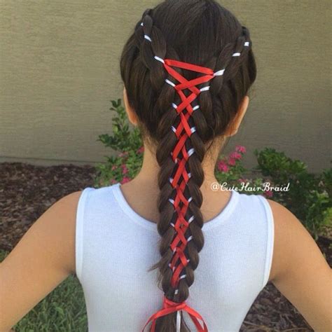 2 Fourstrand Braid With A Ribbon ️ Into A Corset Braid ️ Hairstyle By