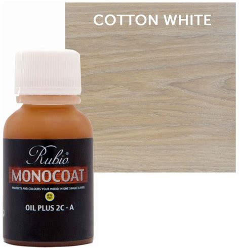 Rubio Monocoat Oil Plus 2c A Sample Wood Stain Cotton White 20ml Ebay
