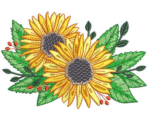 Sunflower Machine Embroidery Designs Flowers Embroidery File Etsy