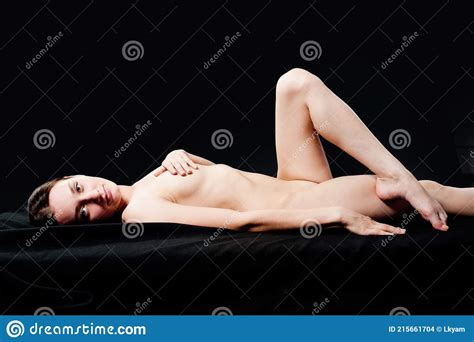 Sensual Nude Woman On Black Background Stock Photo Image Of Female