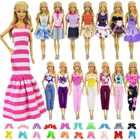 5 conjuntos de ropa para muñeca barbie 5 zapatos 10 cuotas sin interés