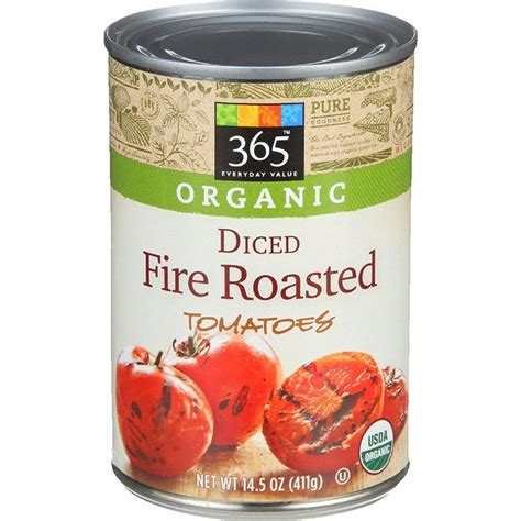 365 Everyday Value Organic Diced Fire Roasted Tomatoes 145 Ounce