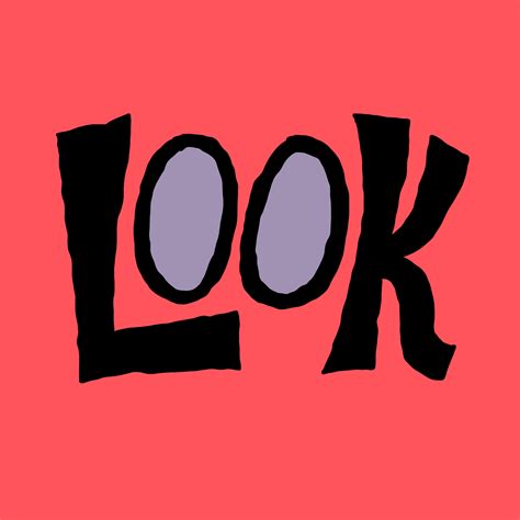 The Word Look Written In Black On A Pink Background