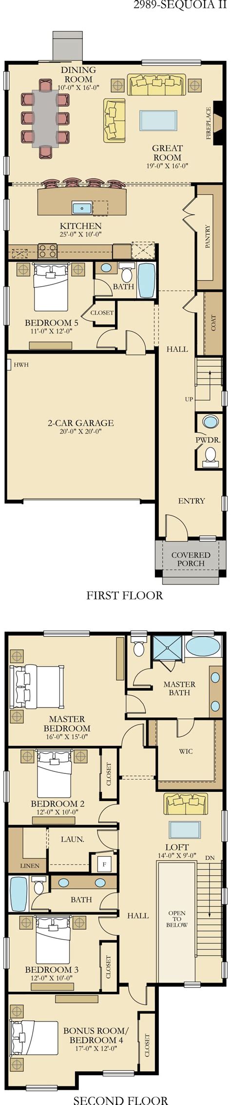 The Sequoia At Ten Trails Garage Entry Floor Plans House Plans