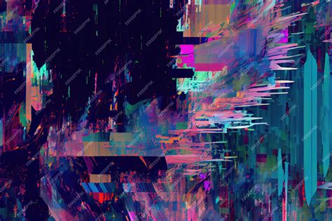 Premium Ai Image An Abstract Glitch Art Painting Featuring Digital