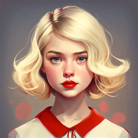 Hacer TopbaŞ Red Lips Blonde Woman Characters