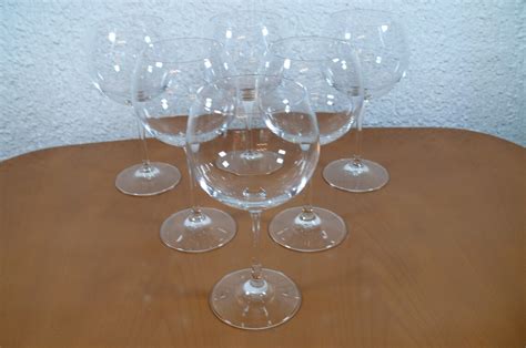 6 Balloon Wine Glass Set Round Crystal Long Stemmed Glass Set Etsy