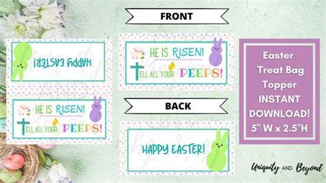 He Is Risen Tell All Your Peeps This Cute Bag Topper Is Great For