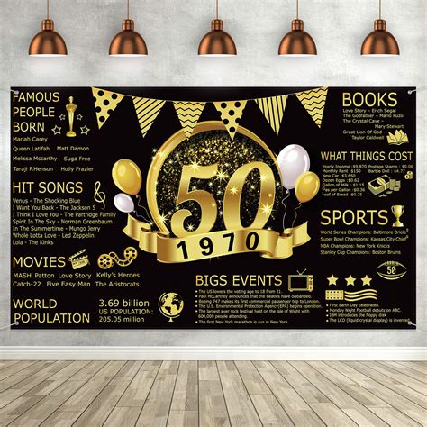 Buy Th Birthday Black Gold Party Decoration Extra Large Fabric Black Gold Sign Th