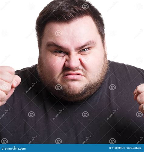 Angry Man Fighting With Clenched Fists Isolated Stock Photo Image Of