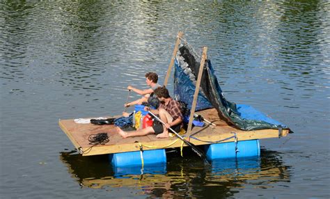 Homemade Raft On The Hudson