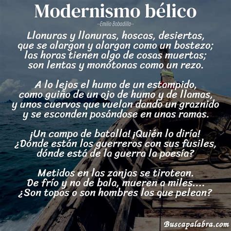 Poema Modernismo Bélico De Emilio Bobadilla Análisis Del Poema