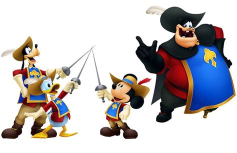 Musketeers And Captain Pete Kingdom Hearts Musketeers Character Art