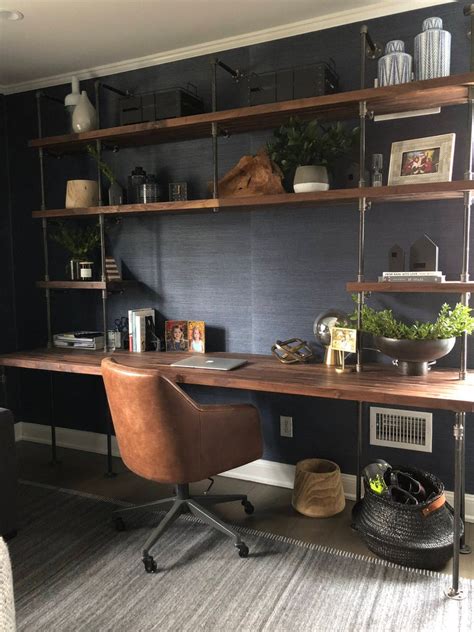 Butcher Block Office Desk Built In Desk Built In Home Office Design