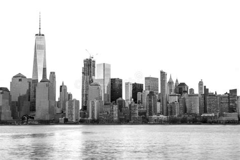 Manhattan Skyline Black And White Photo View From Brooklyn New York
