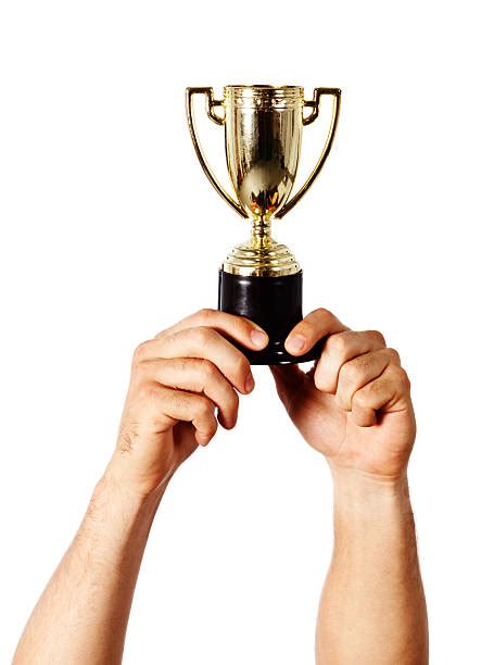 Trophy Holding Aloft Human Hand Holding Stock Photos Pictures