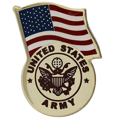 Army United States Flag With Army Emblem Lapel Pin Vanguard