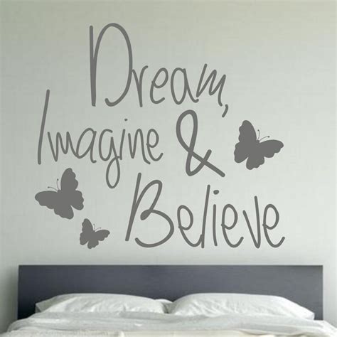 Dream Imagine And Believe Wall Quote Sticker Vinyl Decal Etsy