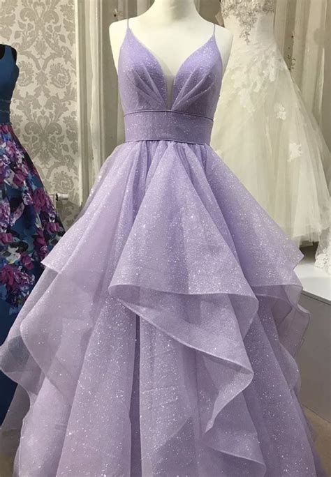 Purple Tulle Long Prom Dress Purple Evening Dress Trendy Prom Dresses Purple Prom