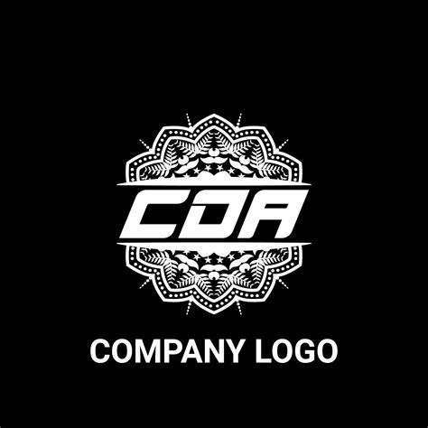 Cda Letter Royalty Mandala Shape Logo Cda Brush Art Logo Cda Logo For