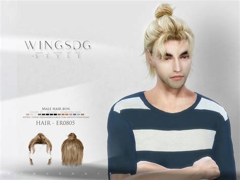 The Sims Resource Male Hair Bun Er0805