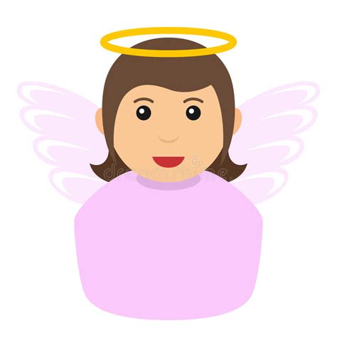 Angel Girl Avatar Flat Icon Isolated On White Stock Vector