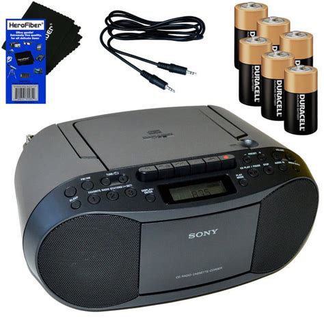 Sony Mp3 Cd Radio Cassette Player Boombox Wmega Bass 6 Batteries