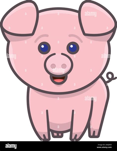 Piglet Isolated Vector Illustration For Pig Day Agriculture And Farm