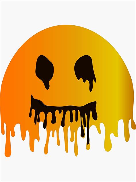 Melting Faded Smiley Face Sticker For Sale By Chloediscipio Redbubble
