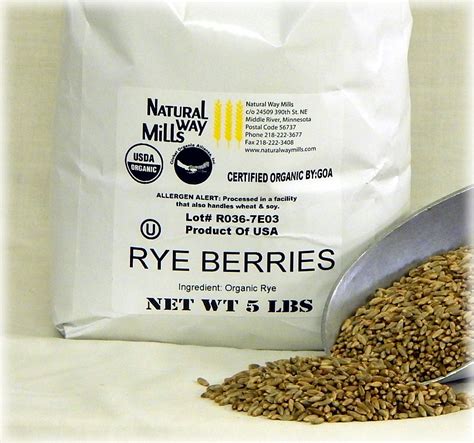 Natural Way Mills Organic Rye Berries Organic Grains Organic Rye Berries