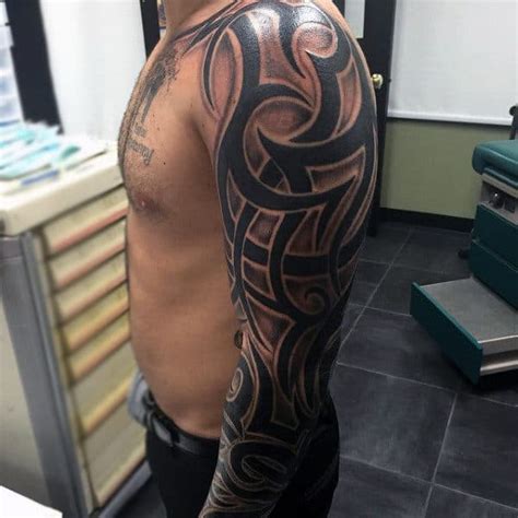 90 Tribal Sleeve Tattoos For Men Manly Arm Design Ideas Hd Tattoo Design Ideas