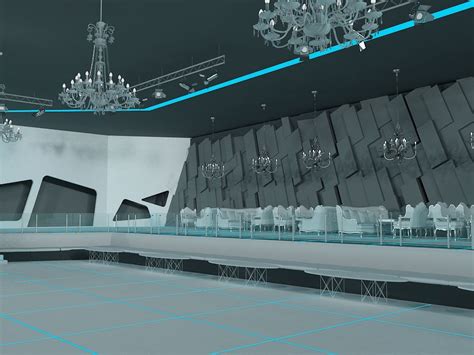 Tron Style Club Interior With Aleksandra Gromova By Nikita Voronov At