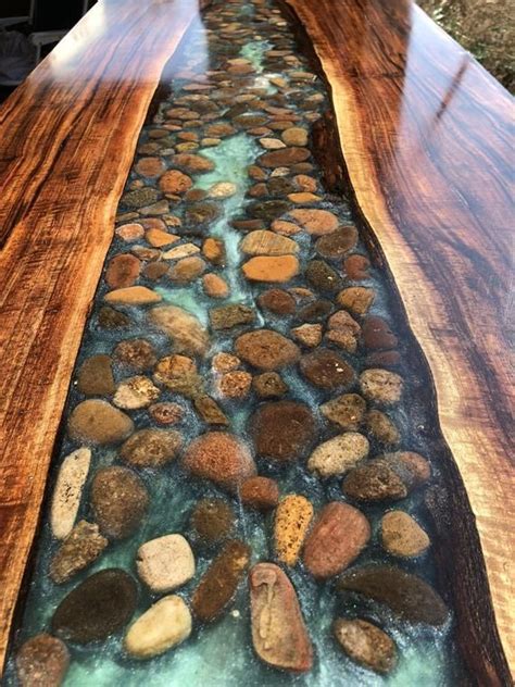 Diy Epoxy River Table With Rocks Andrea Baker