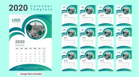 Premium Vector Creative New Year 2020 Calendar Template