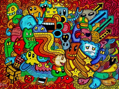 Colorful Doodle Wallpaper Hd