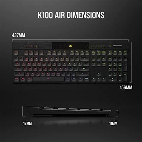 Corsair K100 AIR Wireless RGB Mechanical Gaming Keyboard Ultra Thin