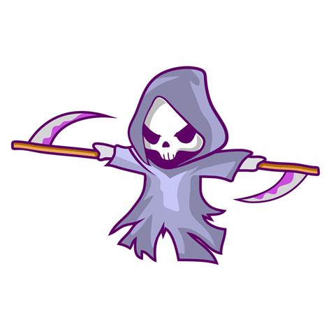 Chibi Grim Reaper Mascot Cute Design 6078417 Vector Art At Vecteezy