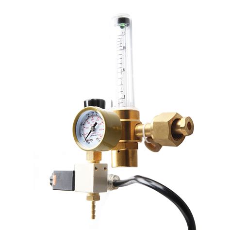 Co2 Pressure Regulator With Flow Meter Gauge And 230v Solenoid Valve