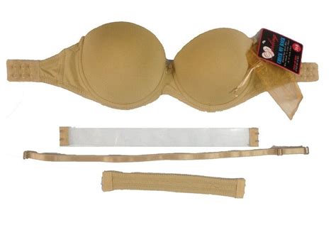 Sexy Strapless Thick Padded Push Up Bra Invisible Clear Back Straps B C D Cup Ebay