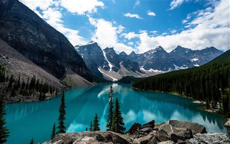 Download Wallpapers Moraine Lake Summer Banff Blue Lake North