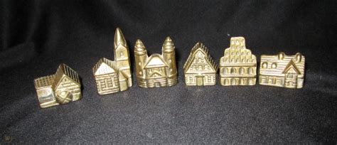Set Of 6 Solid Brass Miniature Houses 1835011890 Solid Brass