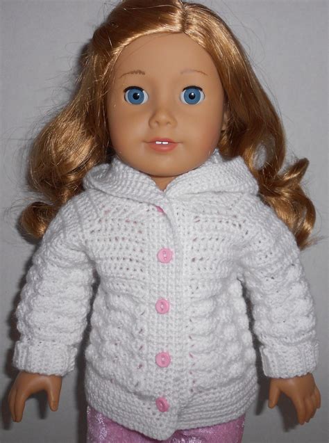 Crochet Pattern Pdf Shell Stitch Hooded Sweater To Fit 18 Dolls Etsy