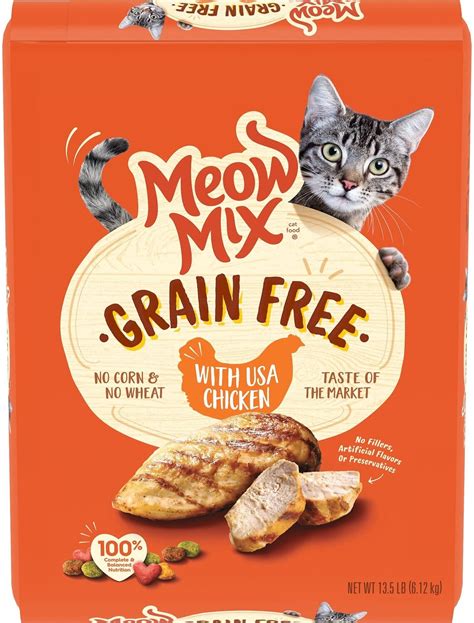 Meow Mix Usa Chicken Grain Free Dry Cat Food 135 Lb Bag