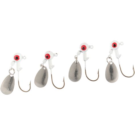 Luck E Strike Crappie Magic Round Jig Heads W Spinner 4 Ct Pack