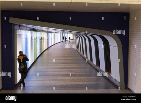 Pedestrian Tunnel To Kings Cross Underground Station Stock Photo Alamy